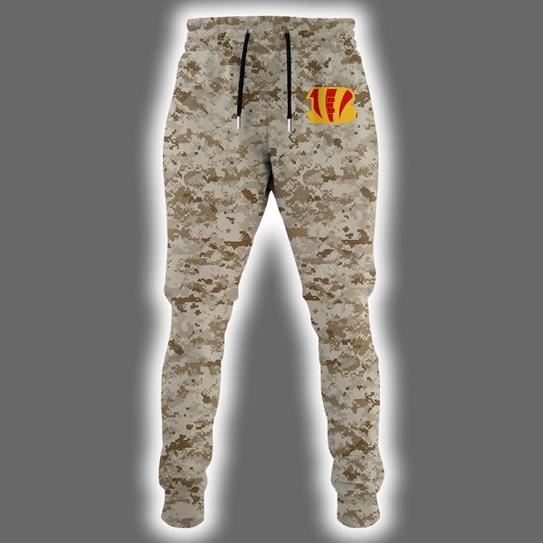 Bengals USMC 250th Birthday Celebration Night Game 2025 Hoodie Joggers Cap 2