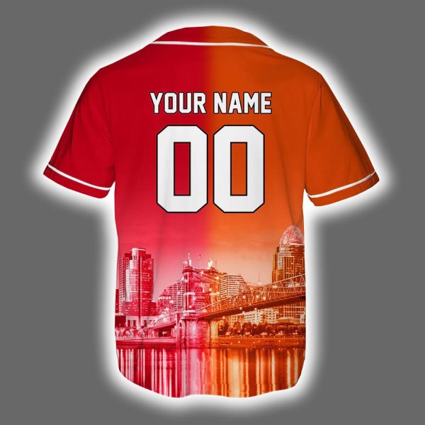Bengals x Reds Skyline Personalized Jersey 3