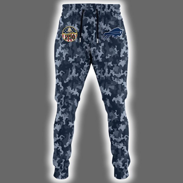 Bills US Navy 250th Birthday Celebration Night Game 2025 Hoodie Joggers Cap 2
