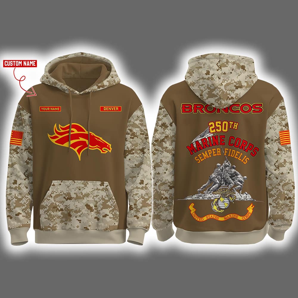 Broncos USMC 250th Birthday Celebration Night Game 2025 Hoodie Joggers Cap Broncos USMC 250th Birthday Celebration Night Game 2025 Hoodie Joggers Cap