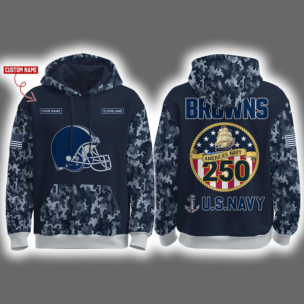 Browns US Navy 250th Birthday Celebration Night Game 2025 Hoodie Joggers Cap Browns US Navy 250th Birthday Celebration Night Game 2025 Hoodie Joggers Cap