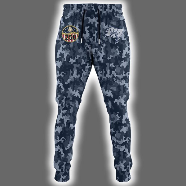 Buccaneers US Navy 250th Birthday Celebration Night Game 2025 Hoodie Joggers Cap 2