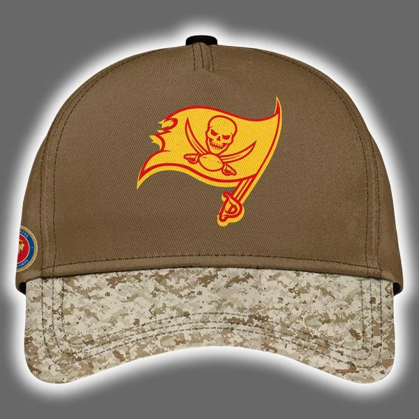 Buccaneers USMC 250th Birthday Celebration Night Game 2025 Hoodie Joggers Cap 3