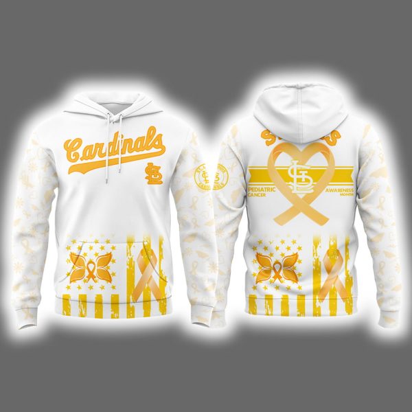 Cardinals Pediatric Cancer Awareness Day 2025 Hoodie Joggers Cap