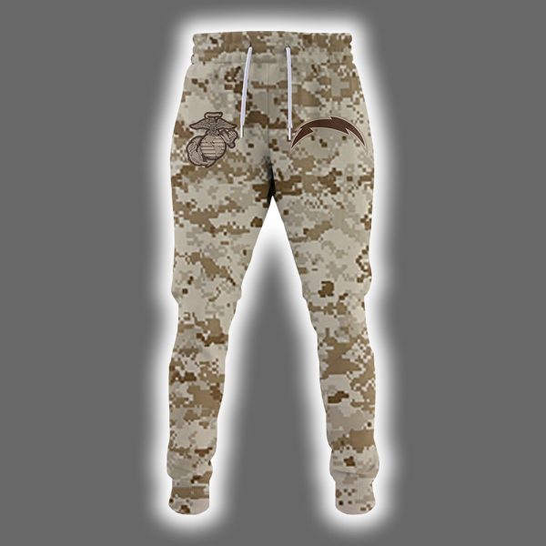 Chargers 2025 United State Mine Corps 250th Anniversary Hoodie Joggers Cap 2