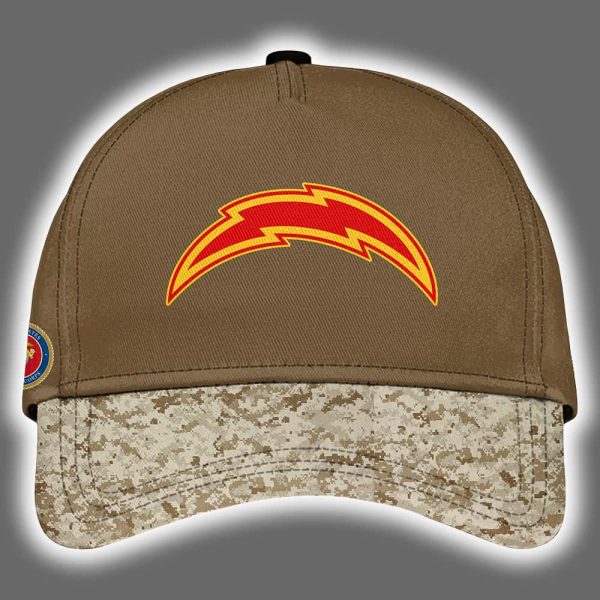 Chargers USMC 250th Birthday Celebration Night Game 2025 Hoodie Joggers Cap 3