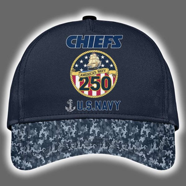 Chiefs US Navy 250th Birthday Celebration Night Game 2025 Hoodie Joggers Cap 3