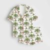 Christmas Palm Tree Satin Pajama Set