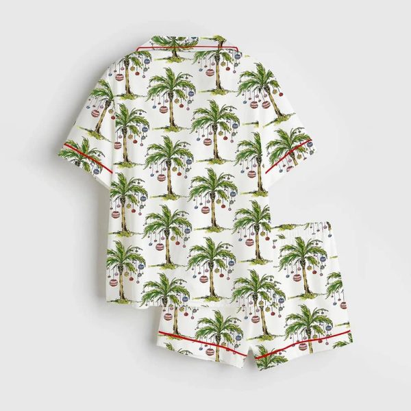 Christmas Palm Tree Satin Pajama Set 2