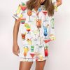 Cocktails Drinking Satin Pajama Set