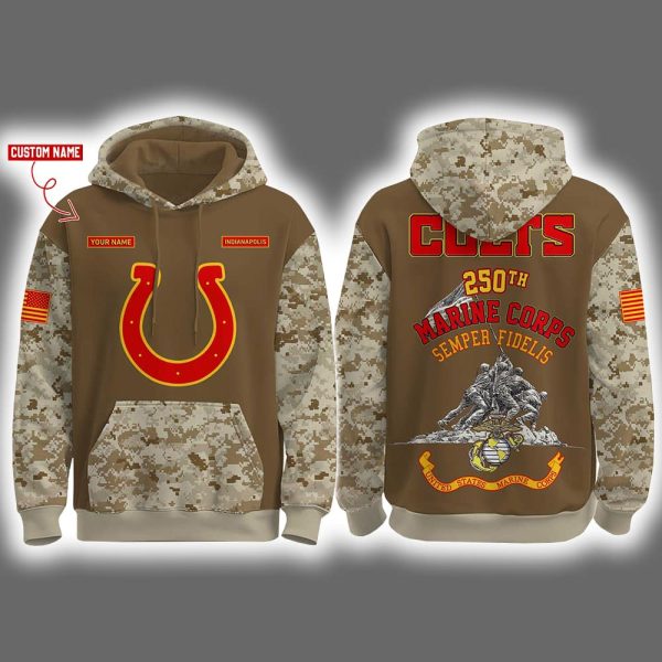 Colts USMC 250th Birthday Celebration Night Game 2025 Hoodie Joggers Cap