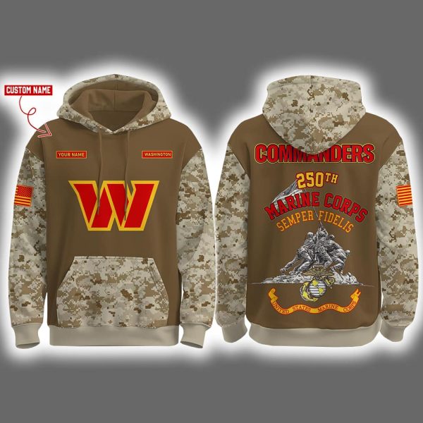 Commanders USMC 250th Birthday Celebration Night Game 2025 Hoodie Joggers Cap