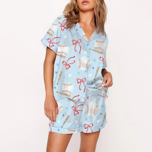 Coquette Baseball Satin Pajama Set 2