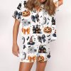 Coquette Halloween Silky Satin Pajama Set