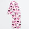 Coquette Pumpkin Breast Cancer Satin Pajama Set 3
