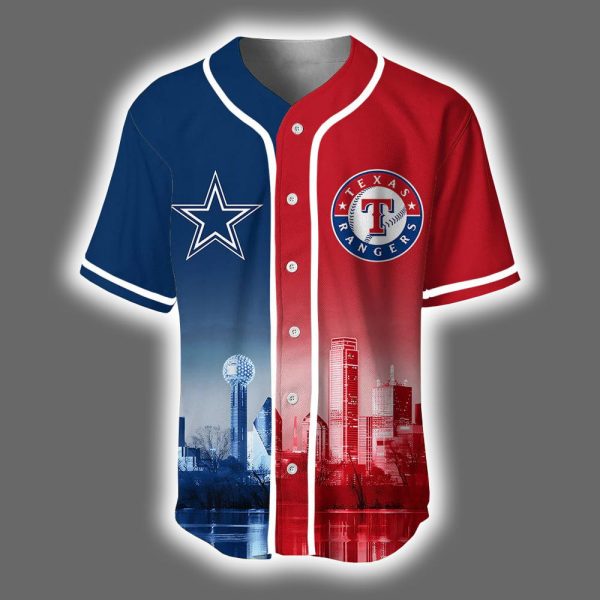 Cowboys x Rangers Skyline Personalized Jersey 2