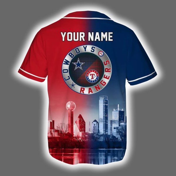 Cowboys x Rangers Skyline Personalized Jersey 3