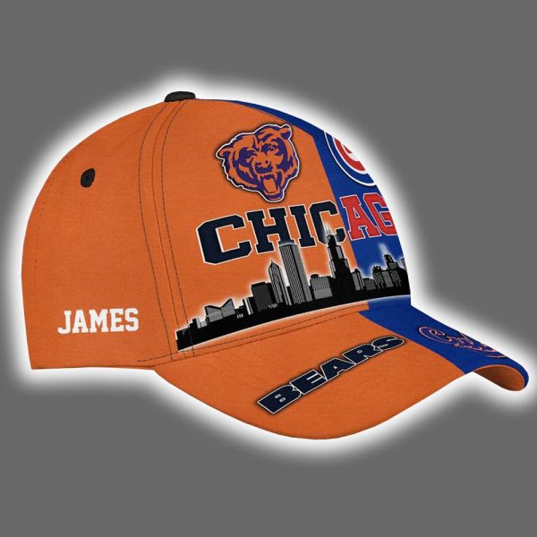 Cubs x Bears Skyline Personalized Hat 3