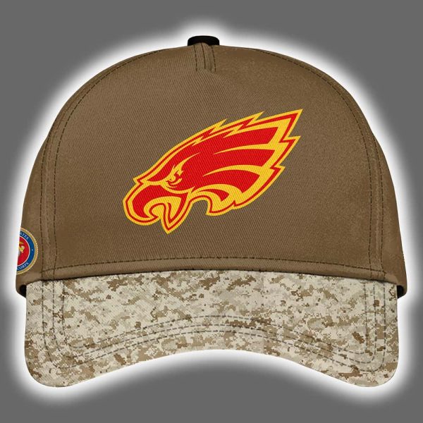 Eagles USMC 250th Birthday Celebration Night Game 2025 Hoodie Joggers Cap 3