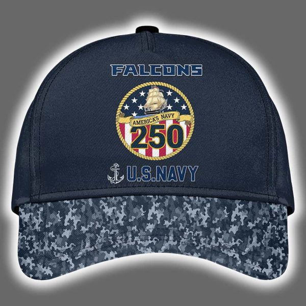 Falcons US Navy 250th Birthday Celebration Night Game 2025 Hoodie Joggers Cap 3