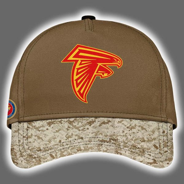 Falcons USMC 250th Birthday Celebration Night Game 2025 Hoodie Joggers Cap 3