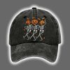 Fck Trump Skeleton Halloween Print Baseball Cap
