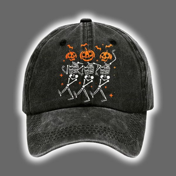 Fck Trump Skeleton Halloween Print Baseball Cap