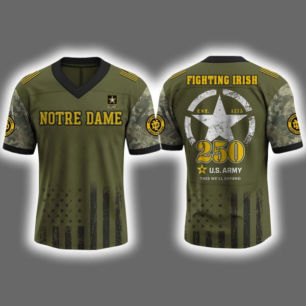 Fighting Irish US ARMY 250th Birthday Celebration 2025 Jersey