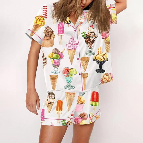 Ice Cream Satin Pajama Set