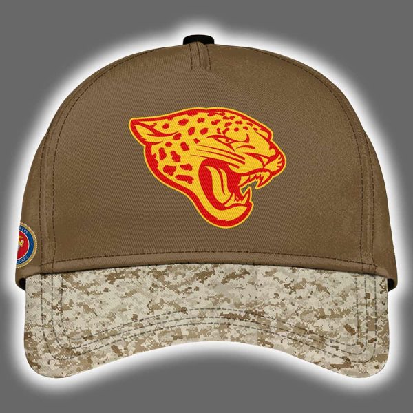 Jaguars USMC 250th Birthday Celebration Night Game 2025 Hoodie Joggers Cap 3