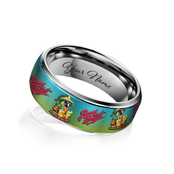 Jimmy Buffett Silver Tungsten Rings 2