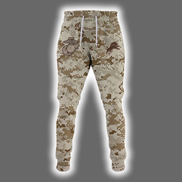 Lions 2025 United State Mine Corps 250th Anniversary Hoodie Joggers Cap 2