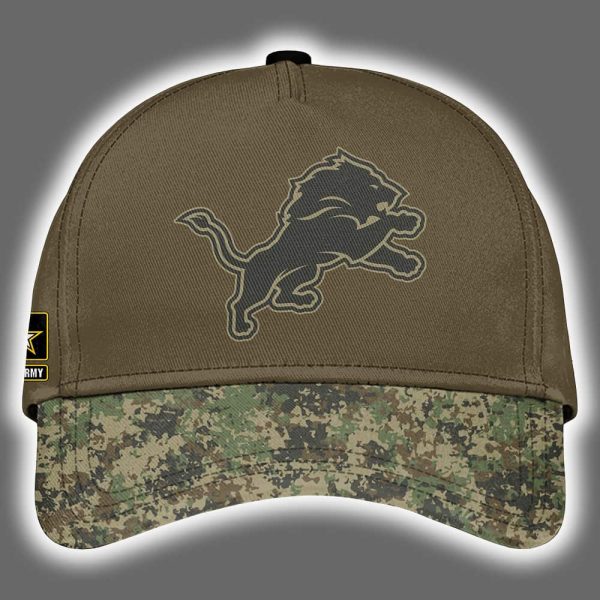 Lions US Army 250th Birthday Celebration Night Game 2025 Hoodie Joggers Cap 3