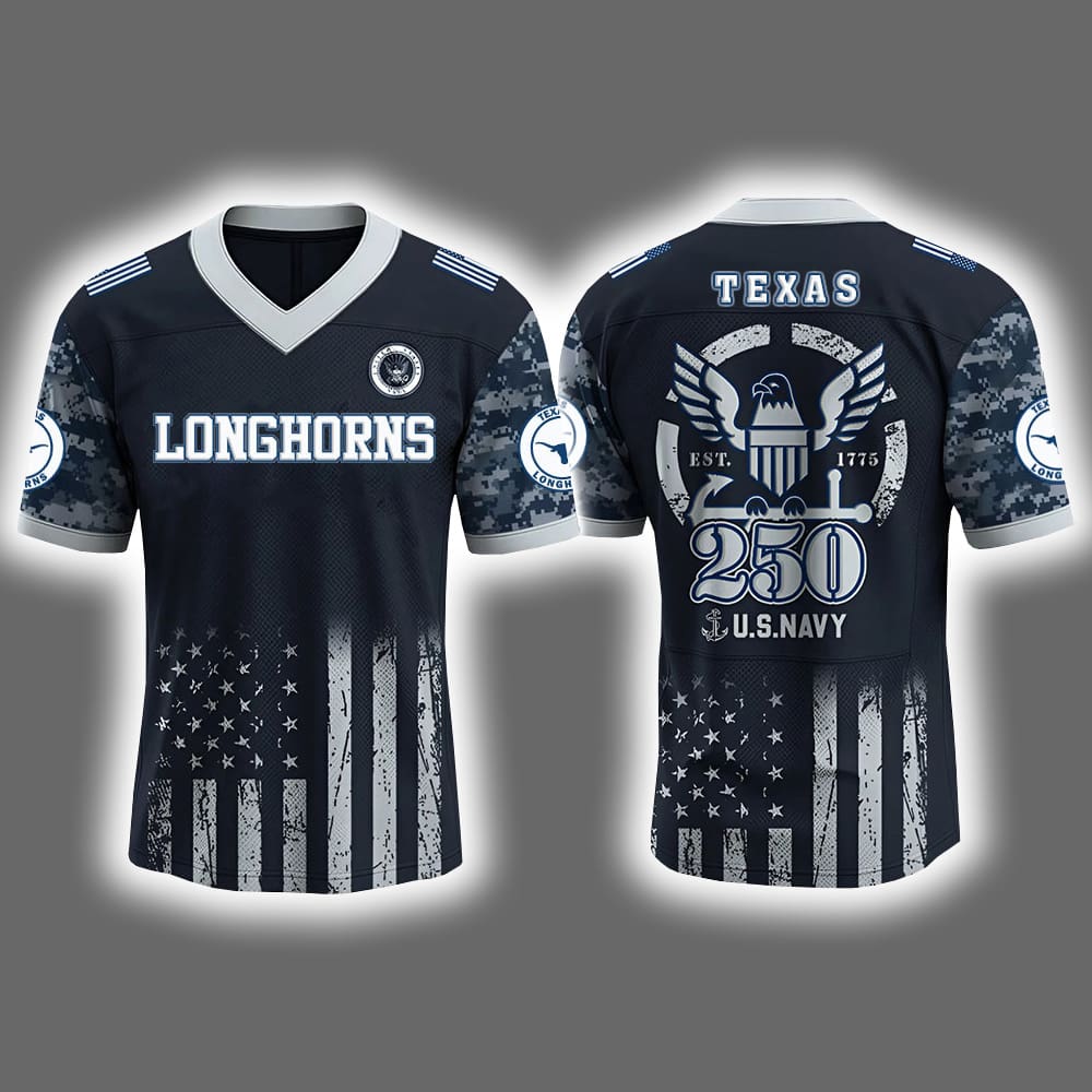 Longhorns US Navy 250th Birthday Celebration 2025 Jersey Longhorns US Navy 250th Birthday Celebration 2025 Jersey