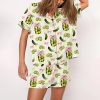 Pickles Coquette Cute Bow Pickle Jar Print Satin Pajama Set