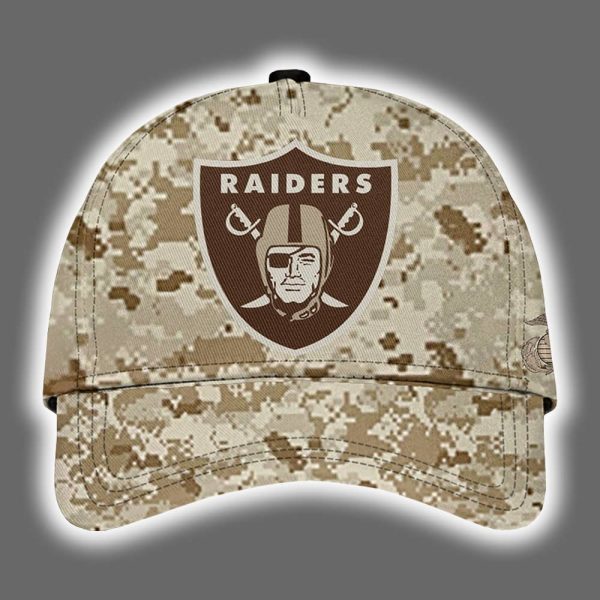 Raiders 2025 United State Mine Corps 250th Anniversary Hoodie Joggers Cap 3