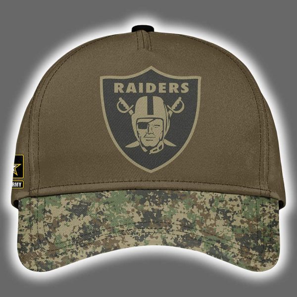 Raiders US Army 250th Birthday Celebration Night Game 2025 Hoodie Joggers Cap 3