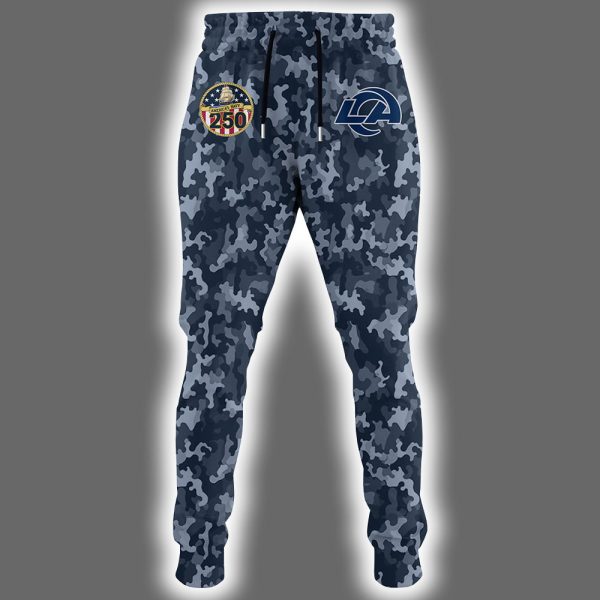 Rams US Navy 250th Birthday Celebration Night Game 2025 Hoodie Joggers Cap 2