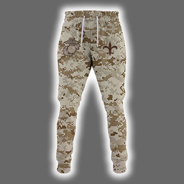 Saints 2025 United State Mine Corps 250th Anniversary Hoodie Joggers Cap 2