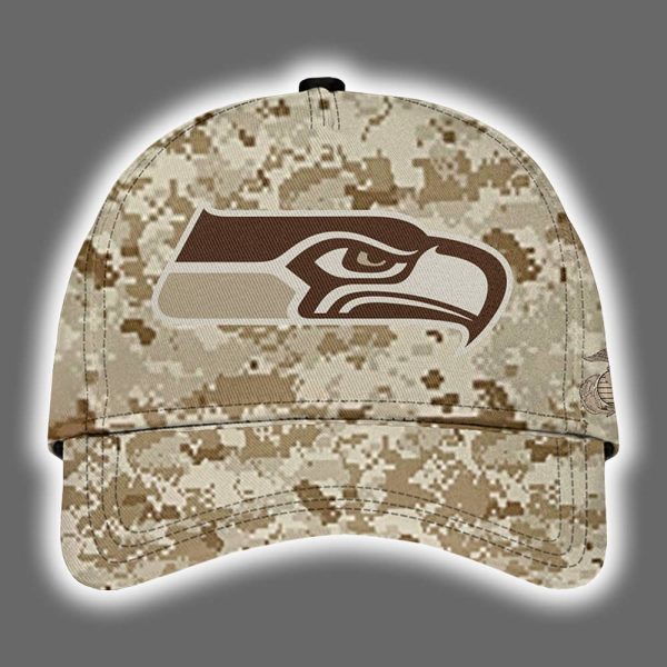 Seahawks 2025 United State Mine Corps 250th Anniversary Hoodie Joggers Cap 3