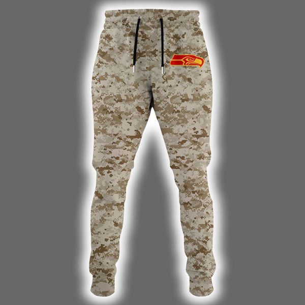 Seahawks USMC 250th Birthday Celebration Night Game 2025 Hoodie Joggers Cap 2