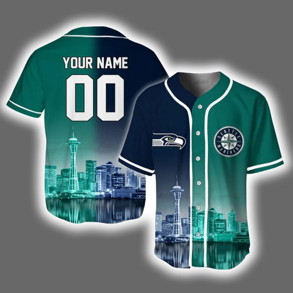 Seahawks x Mariners Skyline Personalized Jersey