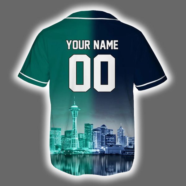 Seahawks x Mariners Skyline Personalized Jersey 3