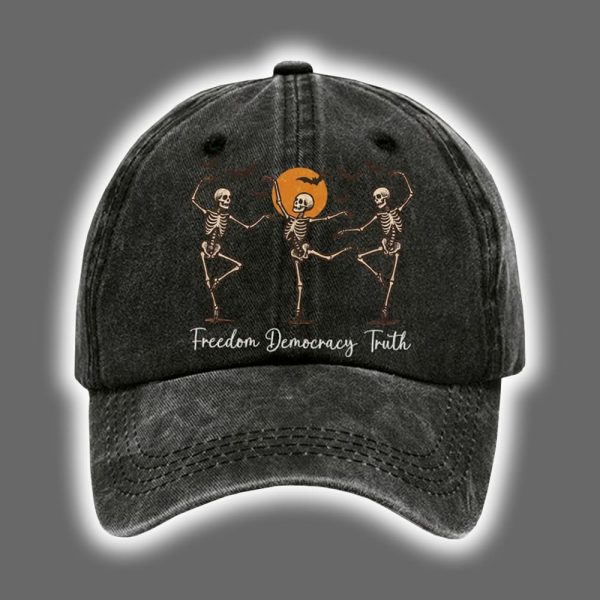 Skeleton Halloween FDT Print Baseball Cap