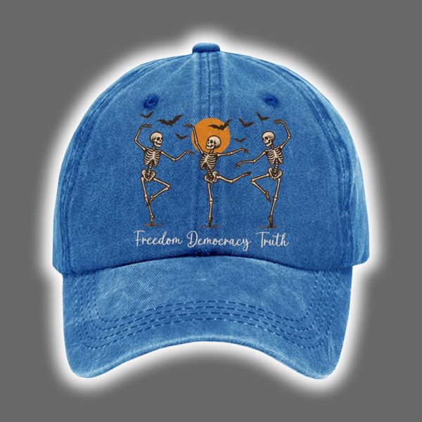 Skeleton Halloween FDT Print Baseball Cap1