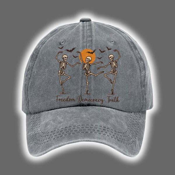 Skeleton Halloween FDT Print Baseball Cap2
