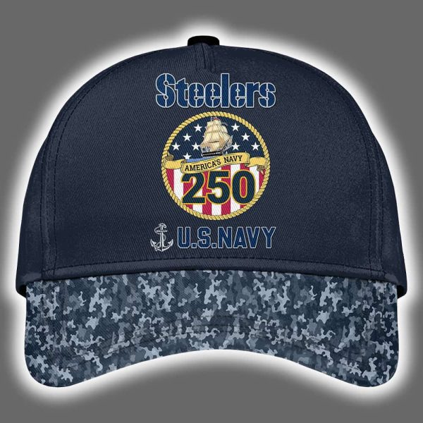 Steelers US Navy 250th Birthday Celebration Night Game 2025 Hoodie Joggers Cap 3