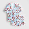The Flag Sweater Lobster Coastal Holiday Satin Pajama Set