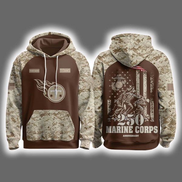 Titans 2025 United State Mine Corps 250th Anniversary Hoodie Joggers Cap
