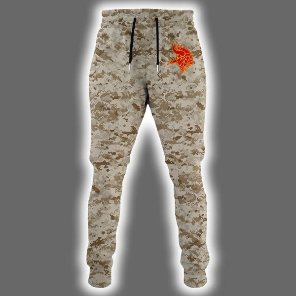 Vikings USMC 250th Birthday Celebration Night Game 2025 Hoodie Joggers Cap 2